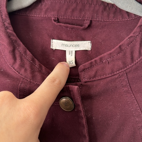 Maurices Burgundy Military Utility Jacket - Size XS - Picture 4 of 6